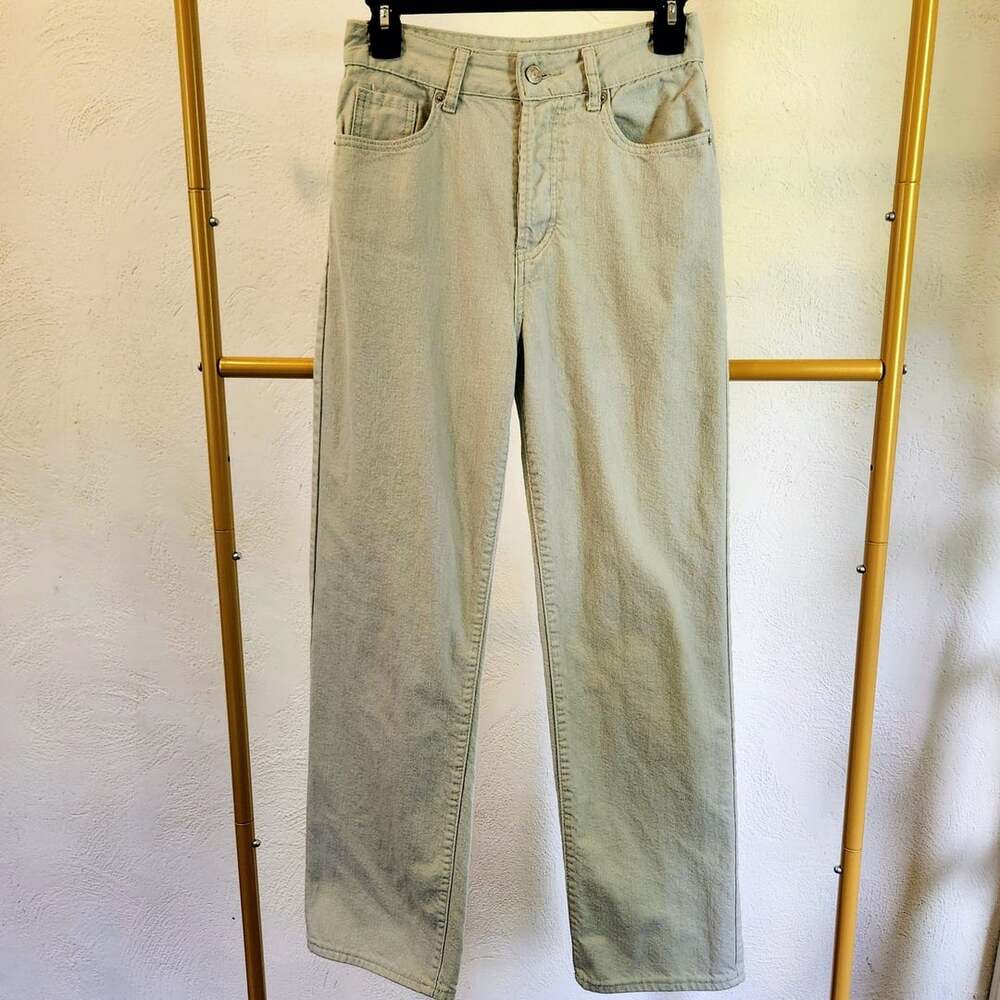 S.O.N.G. 90s Boyfriend Jean Size 5/27 Sage Green Cotton